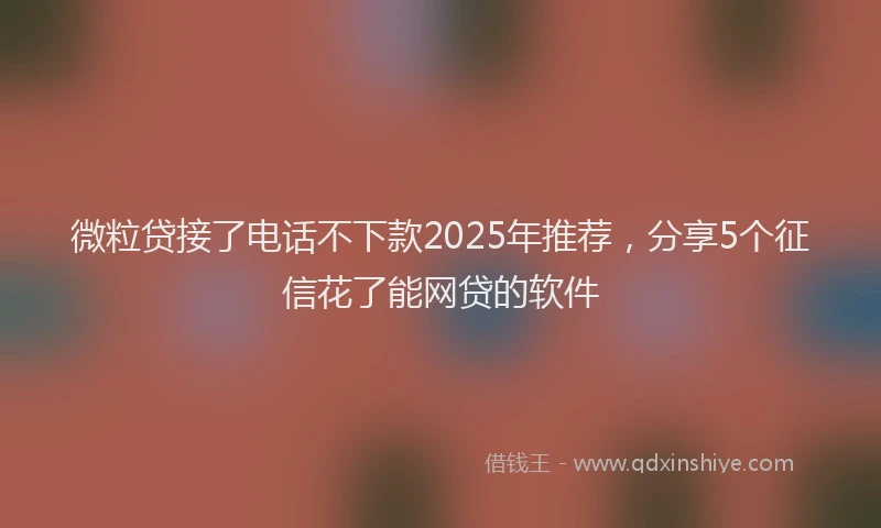 微粒贷接了电话不下款2025年推荐，分享5个征信花了能网贷的软件