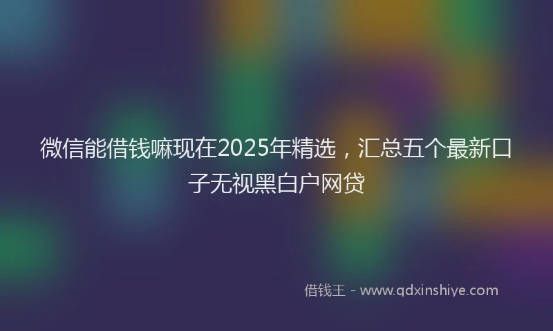 微信能借钱嘛现在2025年精选，汇总五个最新口子无视黑白户网贷