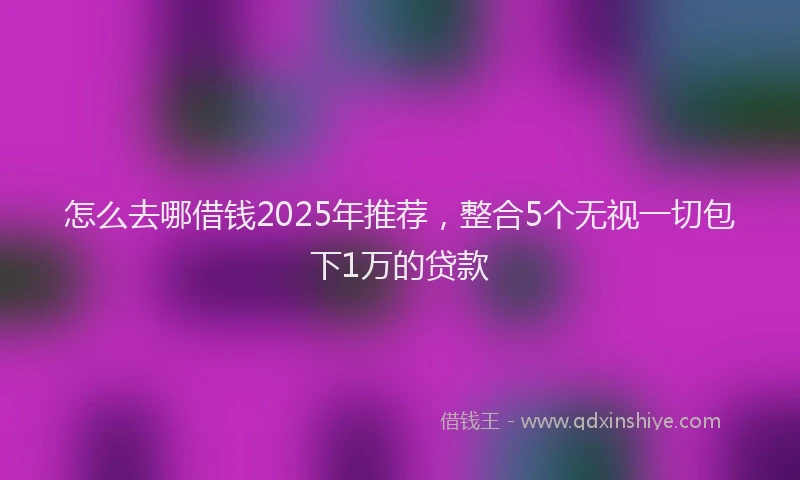 怎么去哪借钱2025年推荐，整合5个无视一切包下1万的贷款