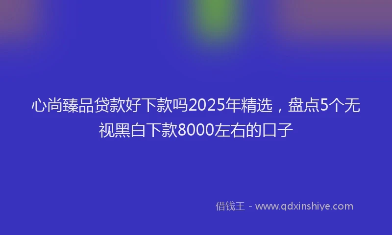 心尚臻品贷款好下款吗2025年精选，盘点5个无视黑白下款8000左右的口子