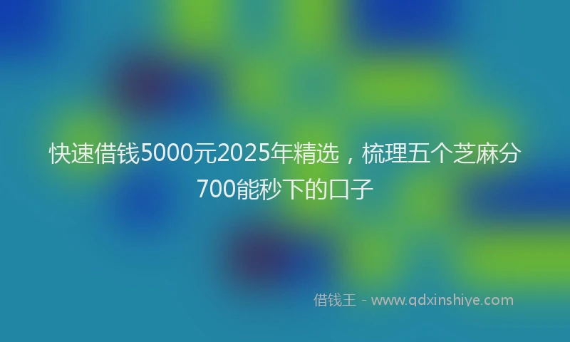 快速借钱5000元2025年精选，梳理五个芝麻分700能秒下的口子