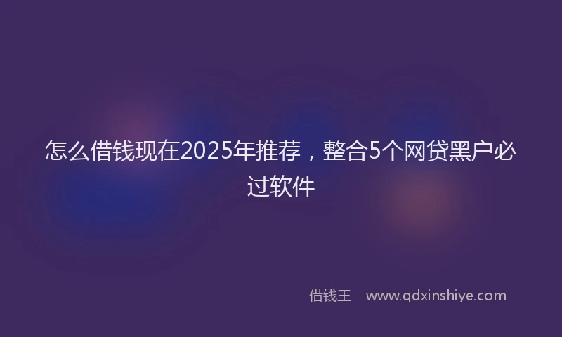 怎么借钱现在2025年推荐，整合5个网贷黑户必过软件