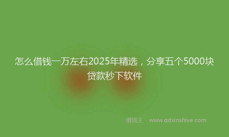 怎么借钱一万左右2025年精选，分享五个5000块贷款秒下软件