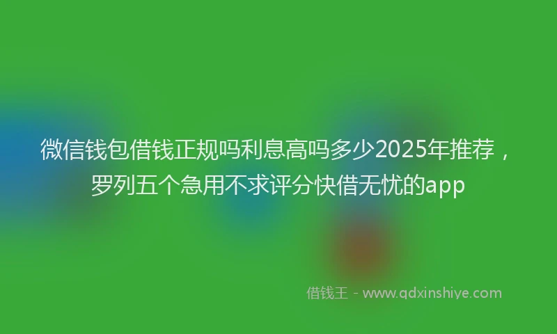 微信钱包借钱正规吗利息高吗多少2025年推荐，罗列五个急用不求评分快借无忧的app