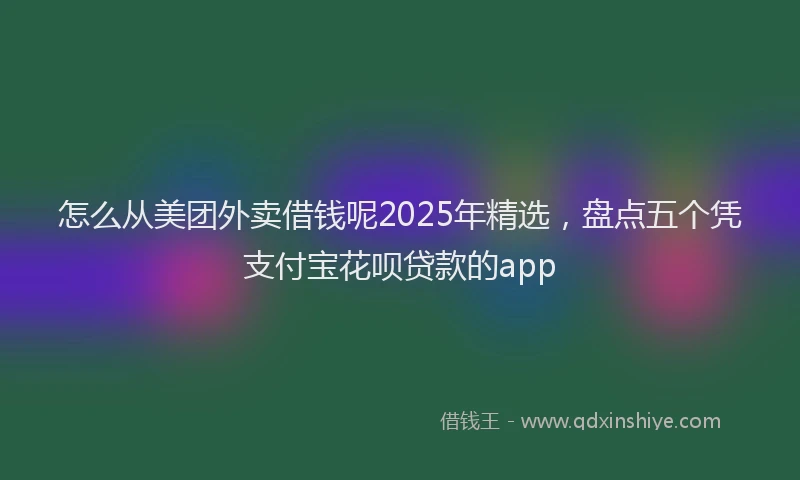 怎么从美团外卖借钱呢2025年精选，盘点五个凭支付宝花呗贷款的app