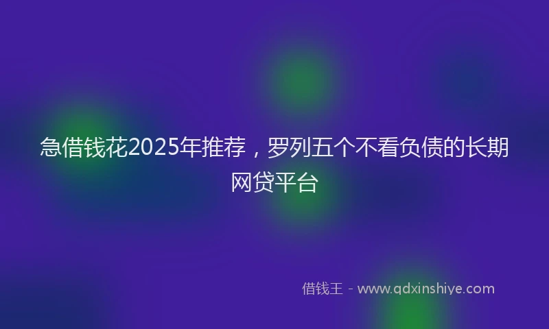 急借钱花2025年推荐，罗列五个不看负债的长期网贷平台