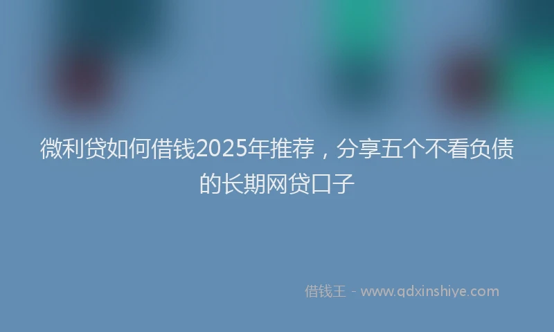 微利贷如何借钱2025年推荐，分享五个不看负债的长期网贷口子