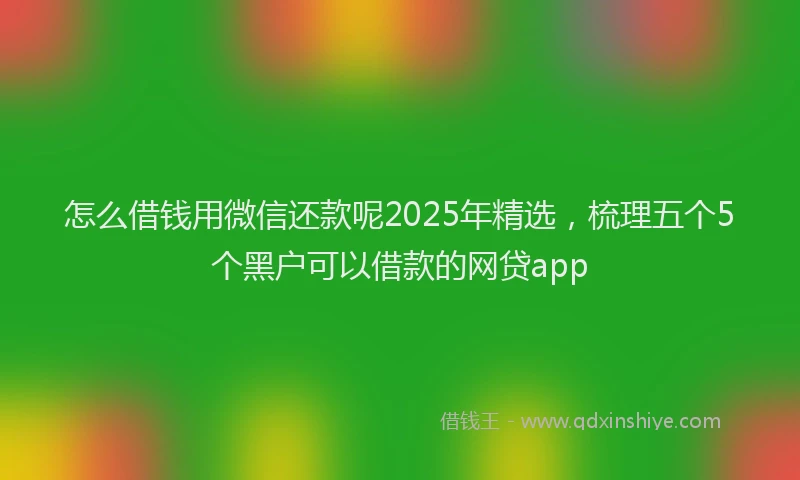 怎么借钱用微信还款呢2025年精选，梳理五个5个黑户可以借款的网贷app