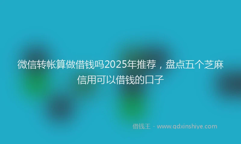 微信转帐算做借钱吗2025年推荐，盘点五个芝麻信用可以借钱的口子