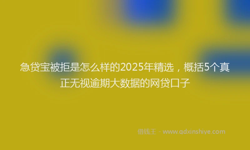 急贷宝被拒是怎么样的2025年精选，概括5个真正无视逾期大数据的网贷口子