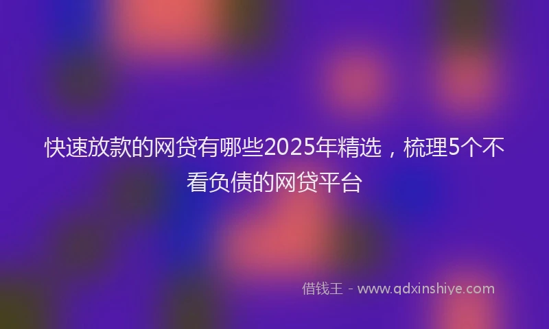 快速放款的网贷有哪些2025年精选，梳理5个不看负债的网贷平台