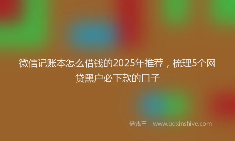 微信记账本怎么借钱的2025年推荐，梳理5个网贷黑户必下款的口子