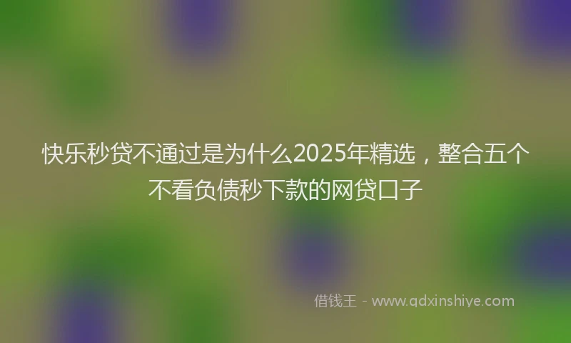快乐秒贷不通过是为什么2025年精选，整合五个不看负债秒下款的网贷口子