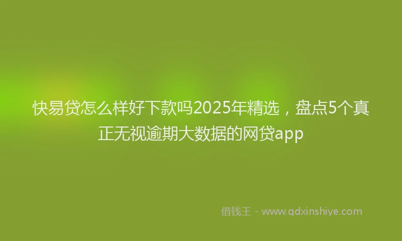 快易贷怎么样好下款吗2025年精选，盘点5个真正无视逾期大数据的网贷app