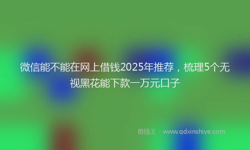 微信能不能在网上借钱2025年推荐，梳理5个无视黑花能下款一万元口子