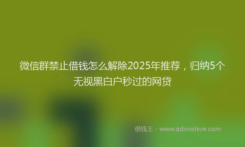 微信群禁止借钱怎么解除2025年推荐，归纳5个无视黑白户秒过的网贷