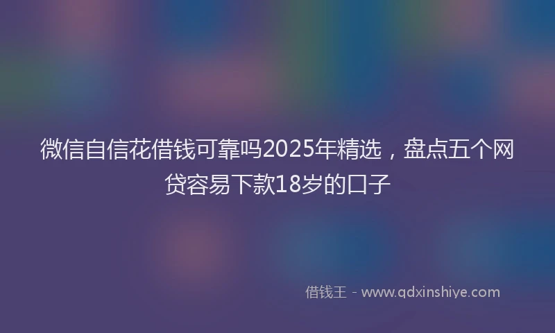 微信自信花借钱可靠吗2025年精选，盘点五个网贷容易下款18岁的口子
