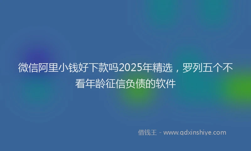 微信阿里小钱好下款吗2025年精选，罗列五个不看年龄征信负债的软件