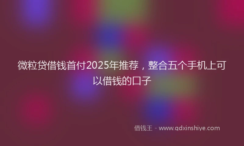 微粒贷借钱首付2025年推荐，整合五个手机上可以借钱的口子