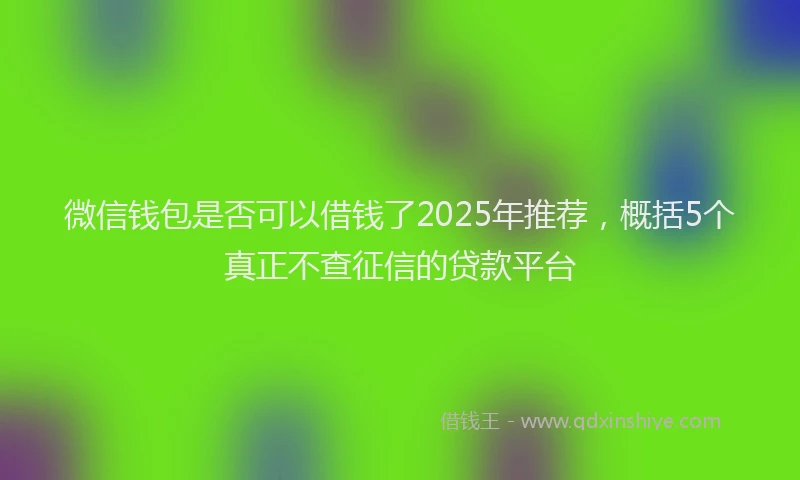 微信钱包是否可以借钱了2025年推荐，概括5个真正不查征信的贷款平台