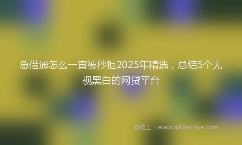 急借通怎么一直被秒拒2025年精选，总结5个无视黑白的网贷平台