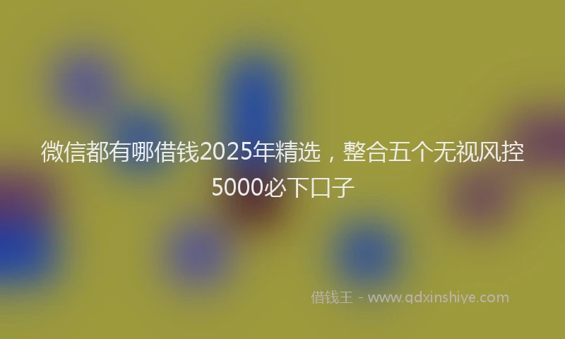 微信都有哪借钱2025年精选，整合五个无视风控5000必下口子