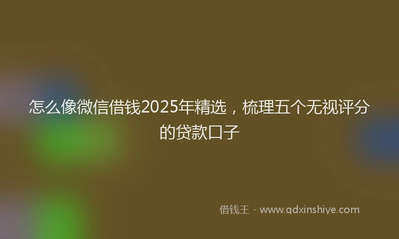 怎么像微信借钱2025年精选，梳理五个无视评分的贷款口子