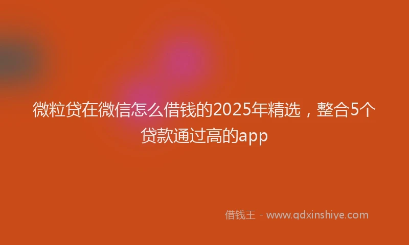 微粒贷在微信怎么借钱的2025年精选，整合5个贷款通过高的app