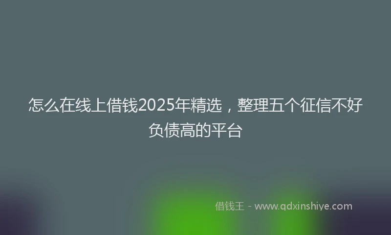 怎么在线上借钱2025年精选，整理五个征信不好负债高的平台