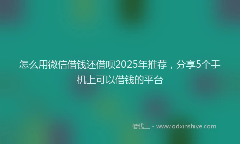 怎么用微信借钱还借呗2025年推荐，分享5个手机上可以借钱的平台