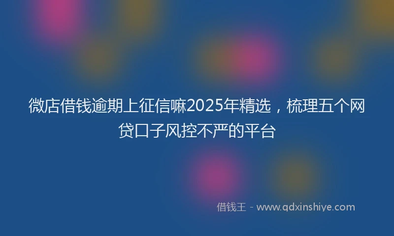 微店借钱逾期上征信嘛2025年精选，梳理五个网贷口子风控不严的平台