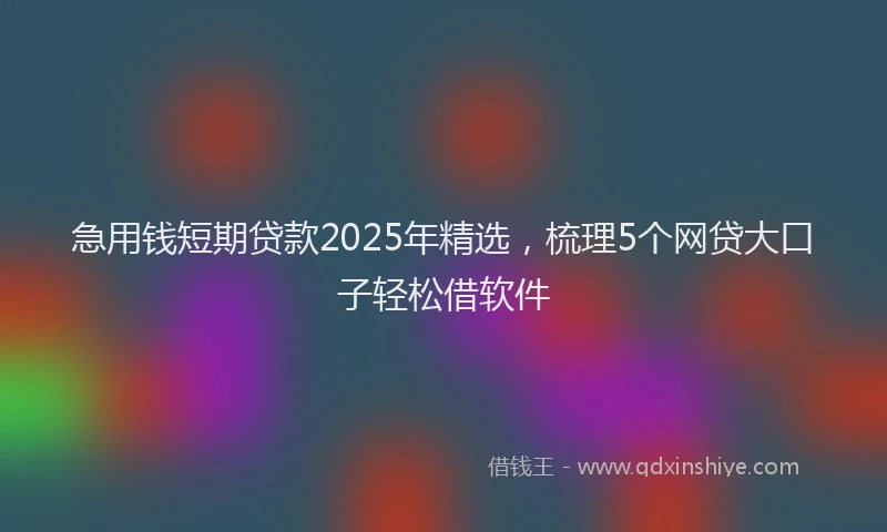急用钱短期贷款2025年精选，梳理5个网贷大口子轻松借软件