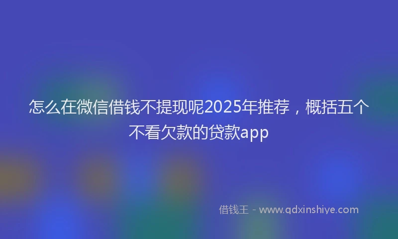 怎么在微信借钱不提现呢2025年推荐，概括五个不看欠款的贷款app