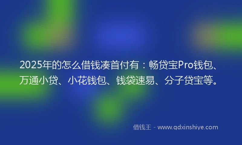 2025年的怎么借钱凑首付有：畅贷宝Pro钱包、万通小贷、小花钱包、钱袋速易、分子贷宝等。