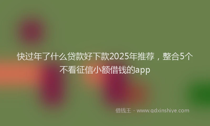 快过年了什么贷款好下款2025年推荐，整合5个不看征信小额借钱的app