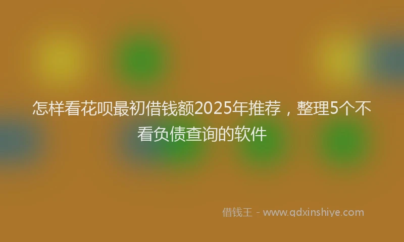 怎样看花呗最初借钱额2025年推荐，整理5个不看负债查询的软件