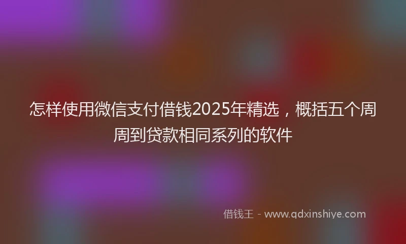 怎样使用微信支付借钱2025年精选，概括五个周周到贷款相同系列的软件