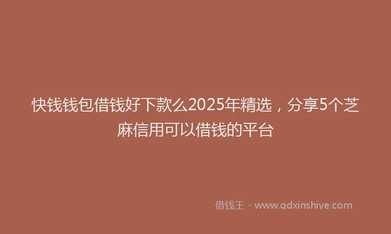快钱钱包借钱好下款么2025年精选，分享5个芝麻信用可以借钱的平台