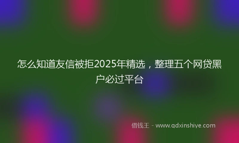 怎么知道友信被拒2025年精选，整理五个网贷黑户必过平台
