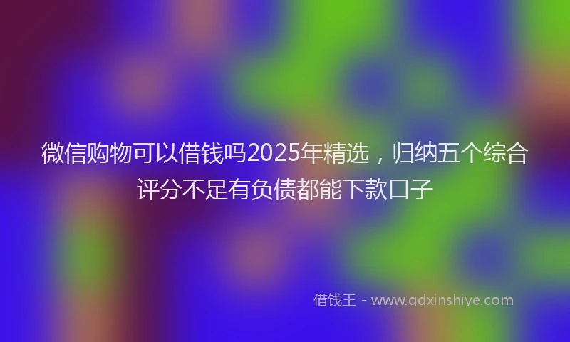 微信购物可以借钱吗2025年精选，归纳五个综合评分不足有负债都能下款口子