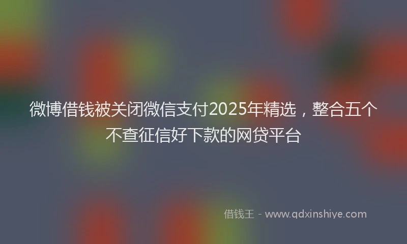 微博借钱被关闭微信支付2025年精选，整合五个不查征信好下款的网贷平台