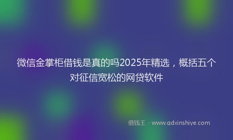 微信金掌柜借钱是真的吗2025年精选，概括五个对征信宽松的网贷软件