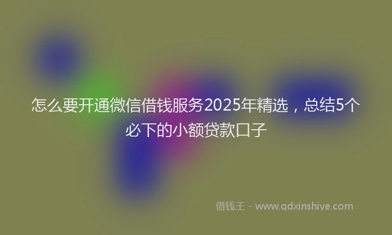 怎么要开通微信借钱服务2025年精选，总结5个必下的小额贷款口子
