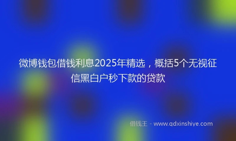 微博钱包借钱利息2025年精选，概括5个无视征信黑白户秒下款的贷款