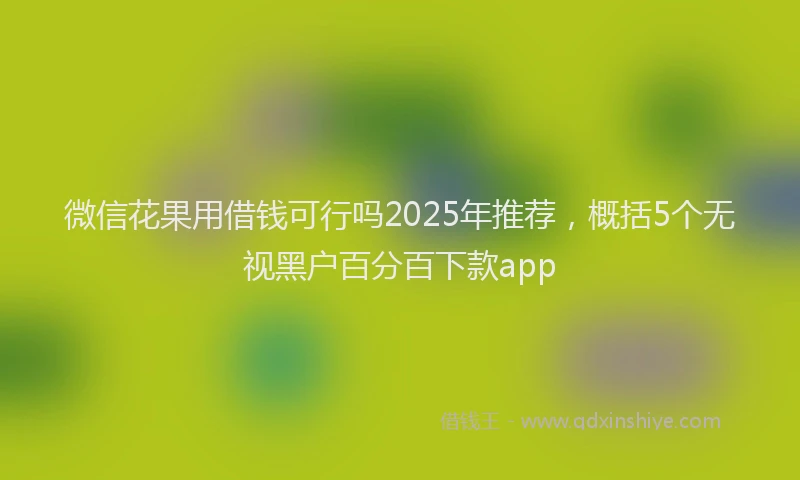 微信花果用借钱可行吗2025年推荐，概括5个无视黑户百分百下款app