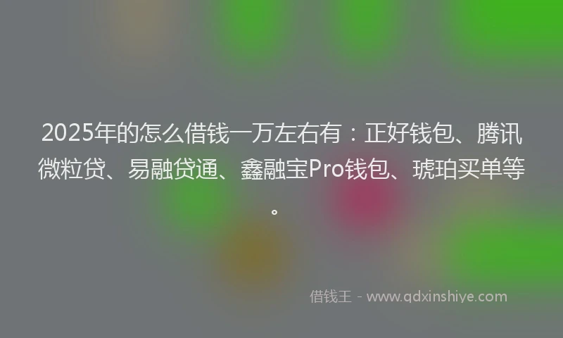 2025年的怎么借钱一万左右有：正好钱包、腾讯微粒贷、易融贷通、鑫融宝Pro钱包、琥珀买单等。