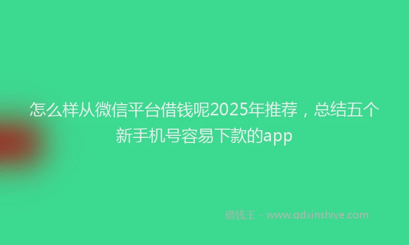 怎么样从微信平台借钱呢2025年推荐，总结五个新手机号容易下款的app