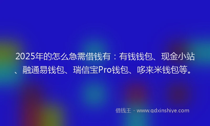 2025年的怎么急需借钱有：有钱钱包、现金小站、融通易钱包、瑞信宝Pro钱包、哆来米钱包等。