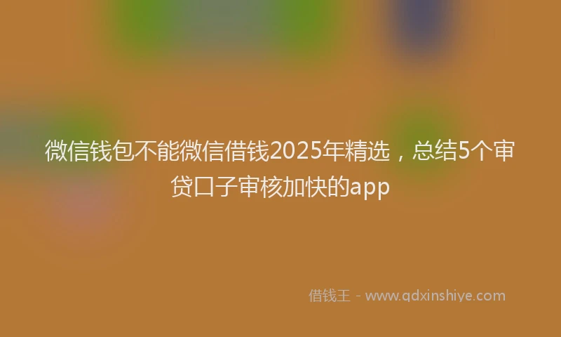 微信钱包不能微信借钱2025年精选，总结5个审贷口子审核加快的app