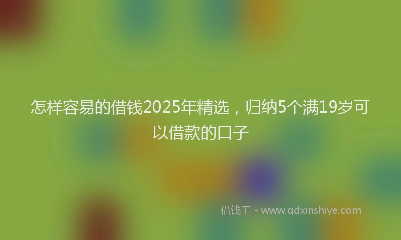 怎样容易的借钱2025年精选，归纳5个满19岁可以借款的口子